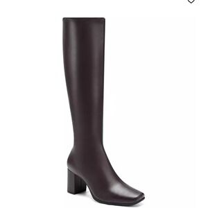 Aerosoles Black Knee High Heeled Tall Boots Square Toe‎ Comfort Women's 8.5 NEW